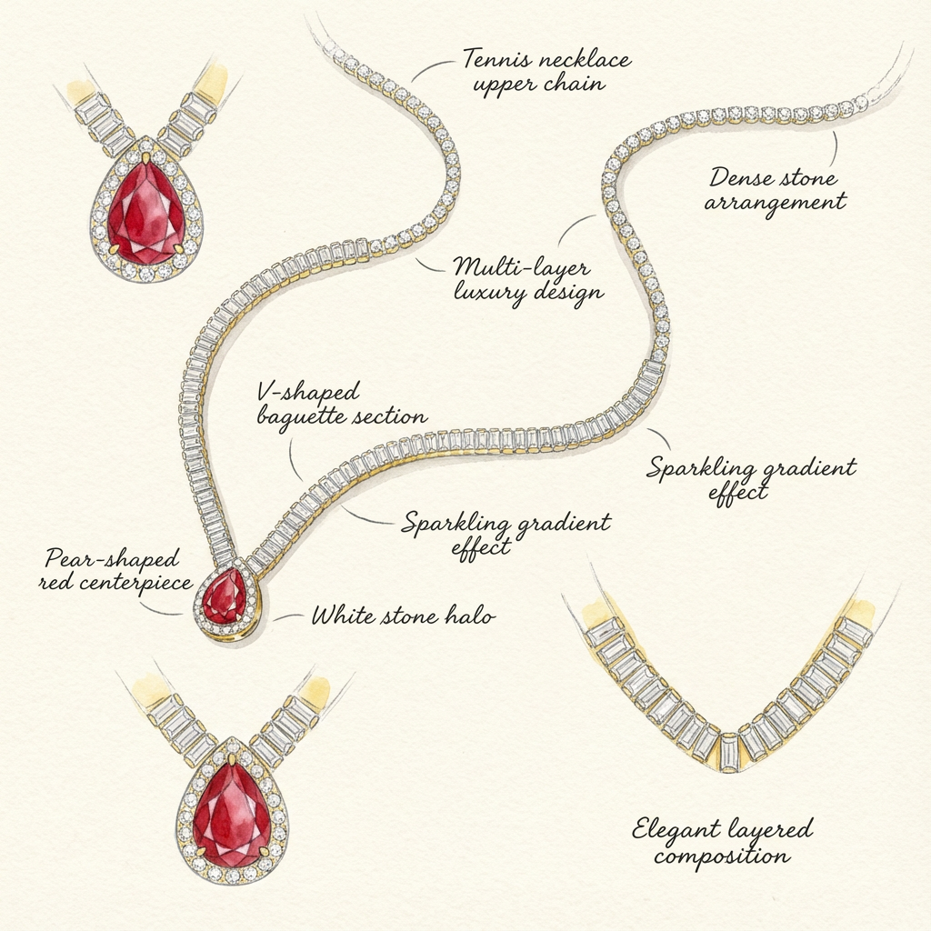 Vintage Gemstone Statement Necklace