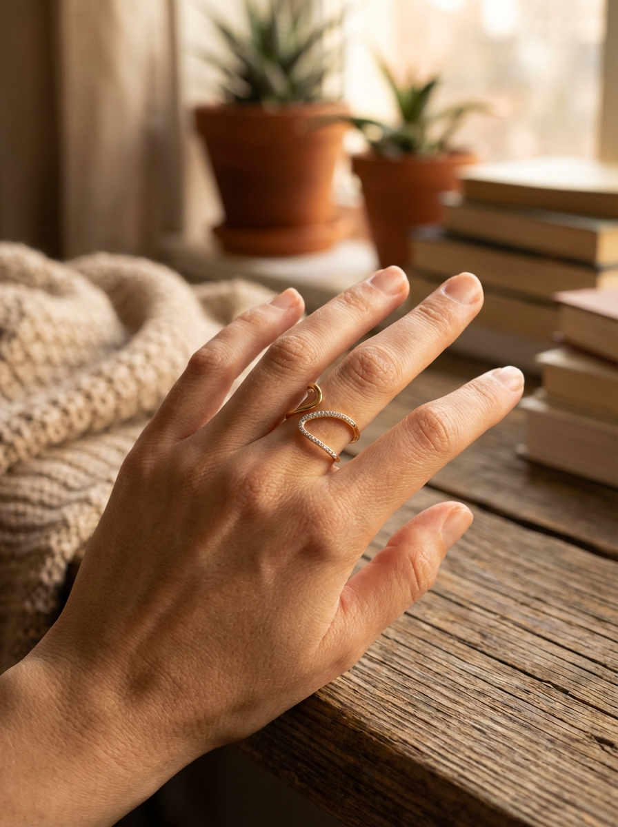 Shimmer Gemstone Stacking Ring