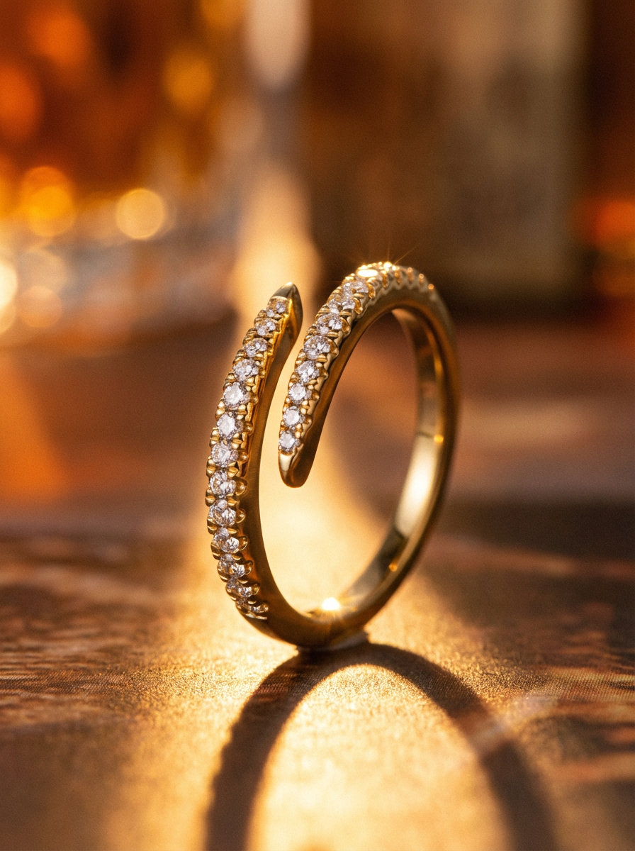 Golden Diamond Signet Ring