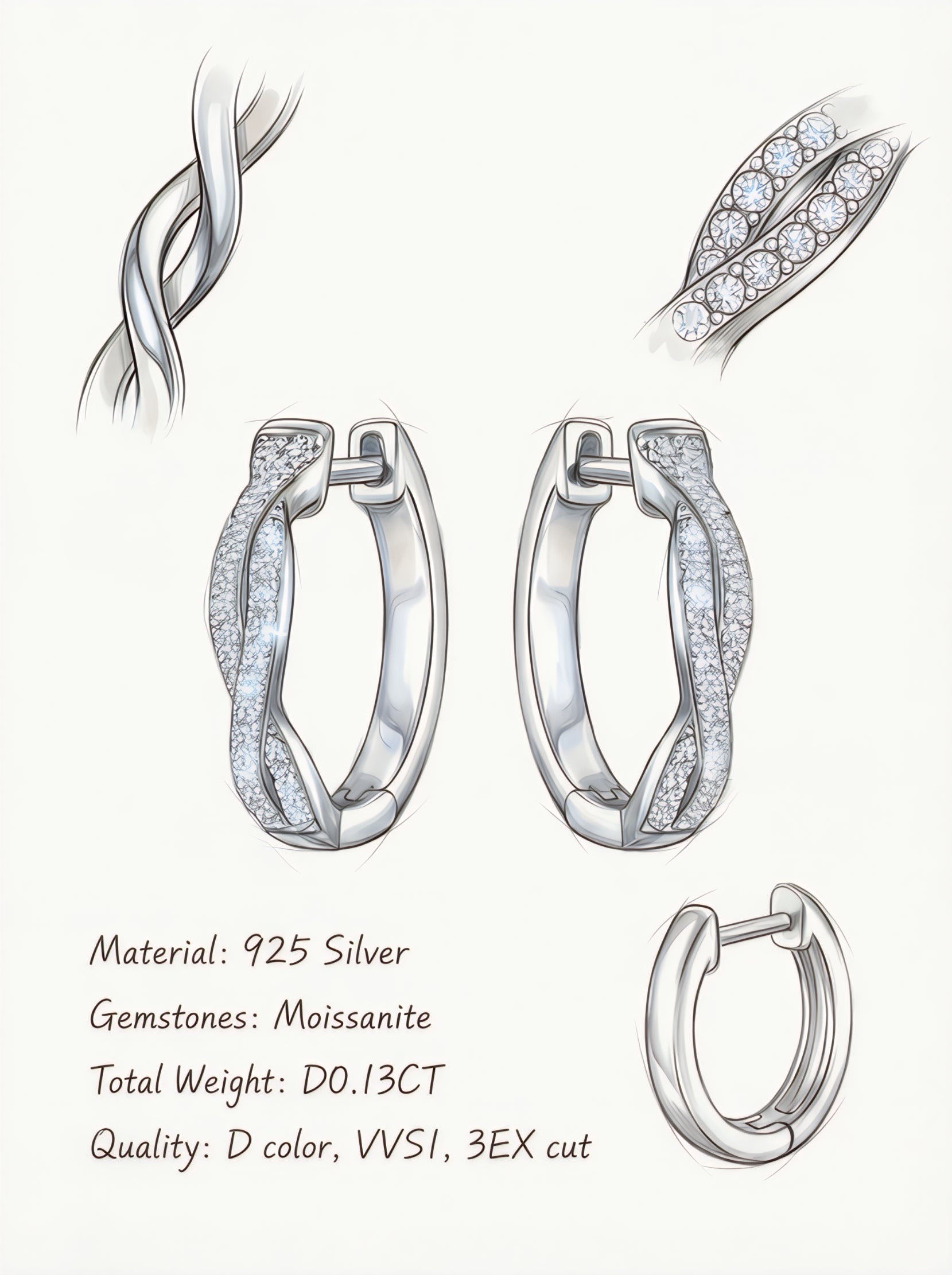 Brilliant Moissanite Halo Earrings