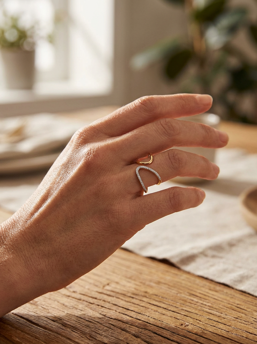 Shimmer Gemstone Stacking Ring