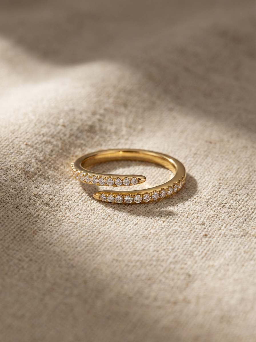 Golden Diamond Signet Ring