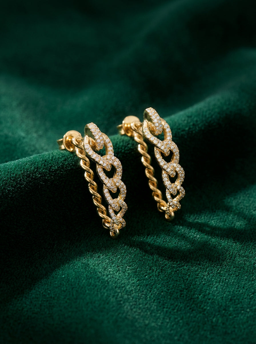 Statement Pave Hoop Earrings