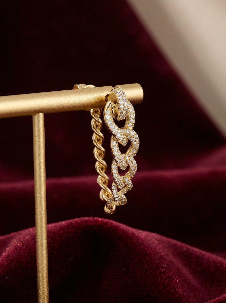 Statement Pave Hoop Earrings