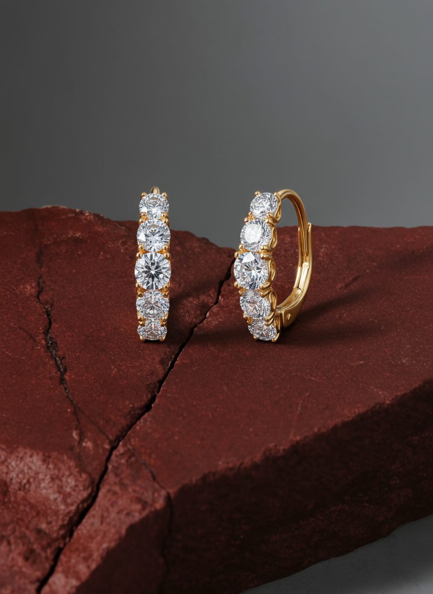 Heirloom Diamond Huggie Hoops