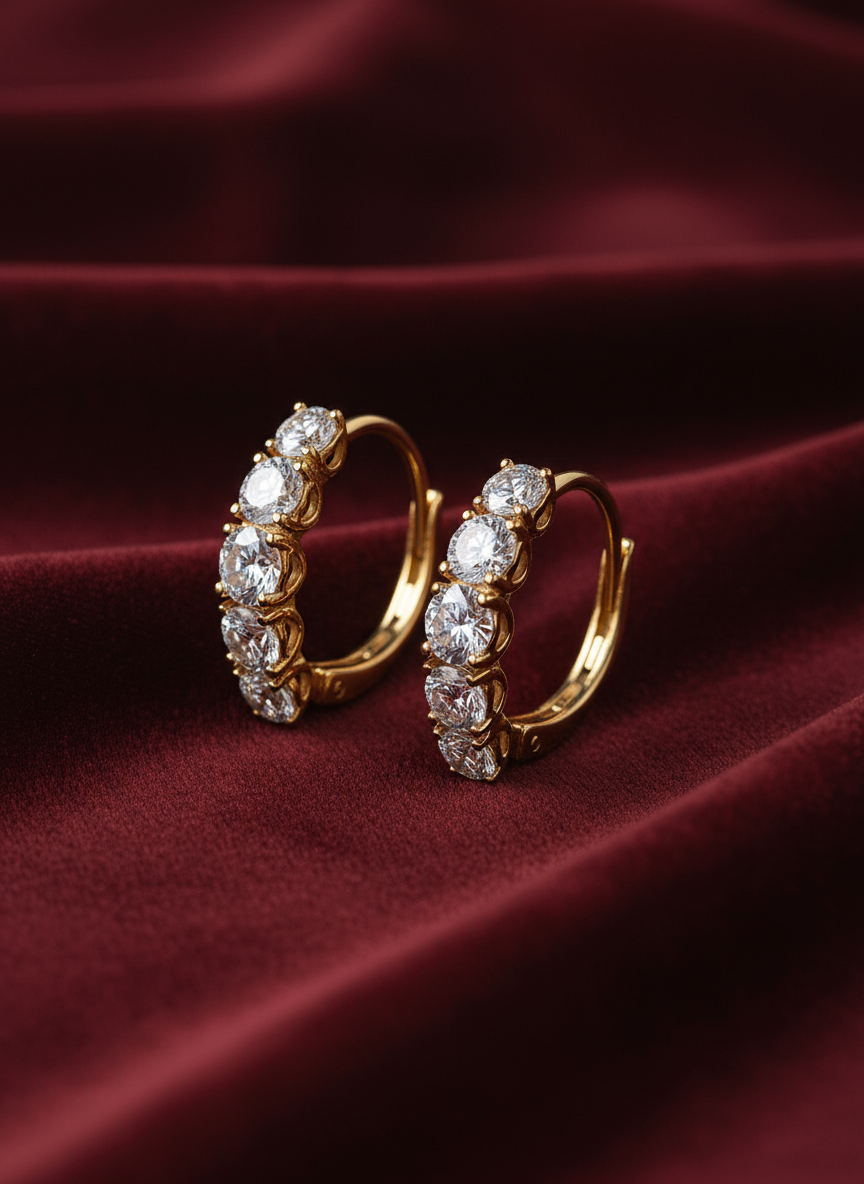 Heirloom Moissanite Huggie Hoops