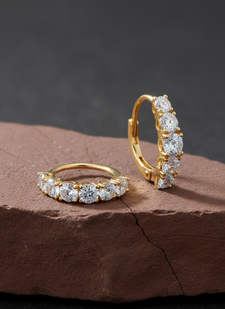Heirloom Diamond Huggie Hoops