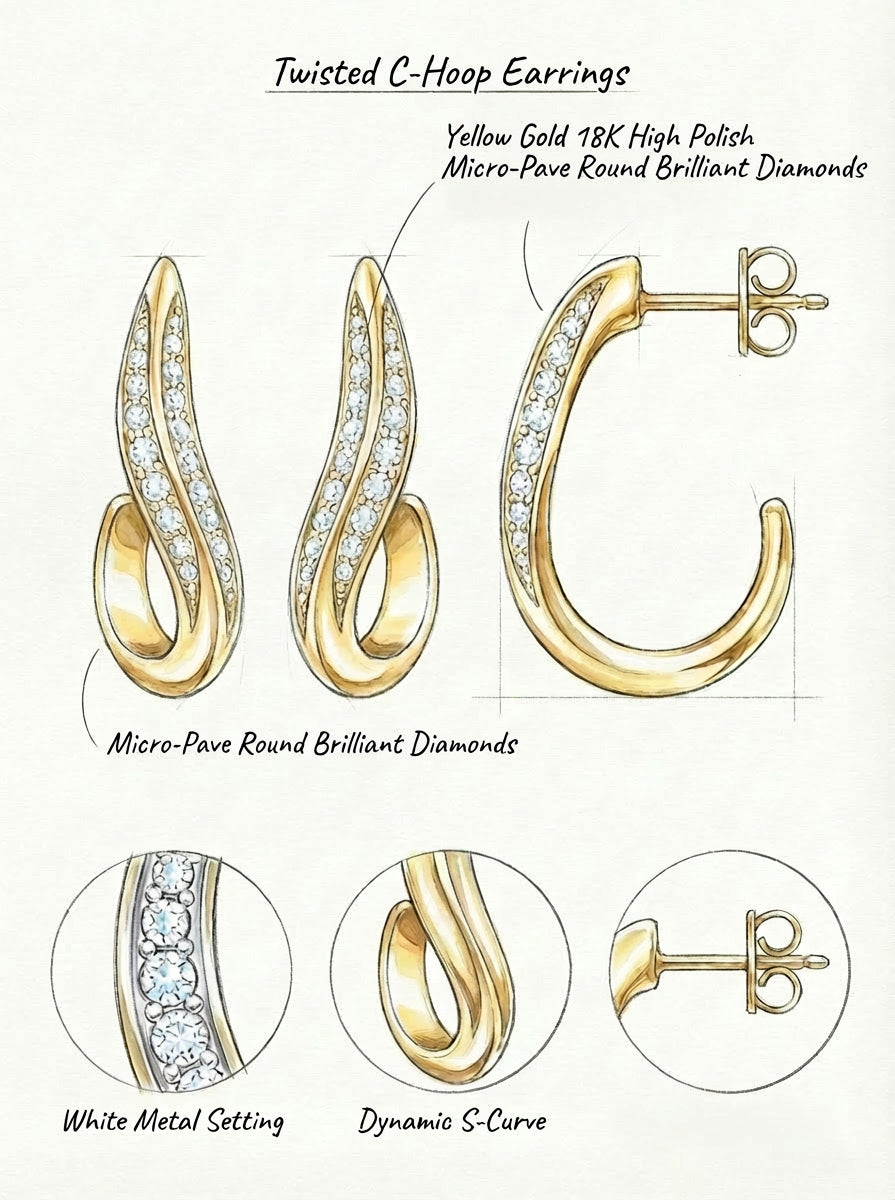 Modern Pave Ear Cuff