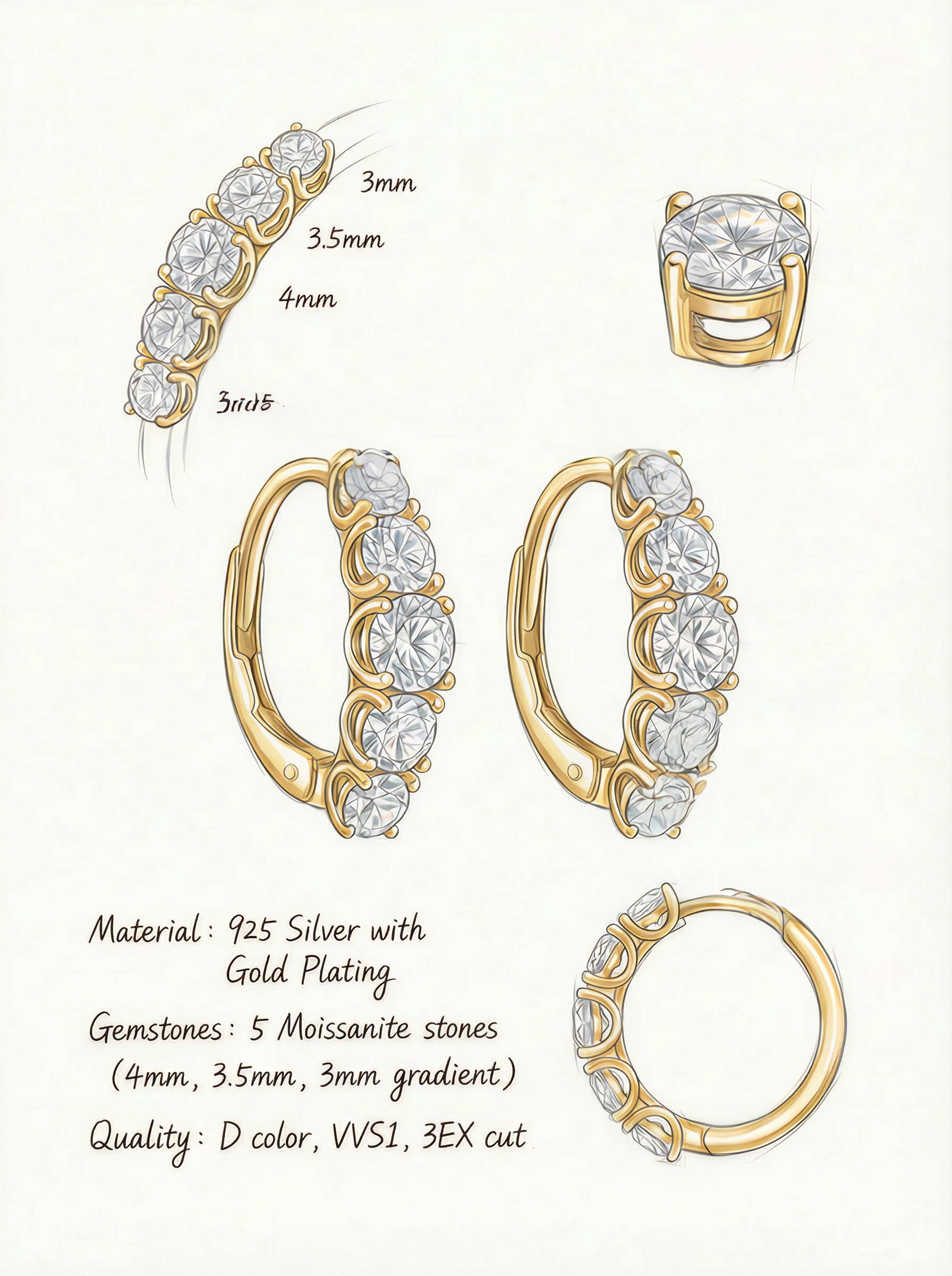 Heirloom Diamond Huggie Hoops
