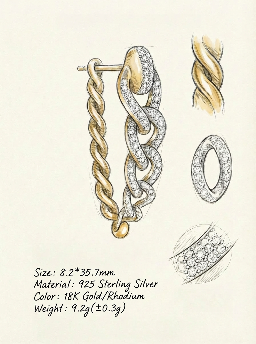 Statement Pave Hoop Earrings