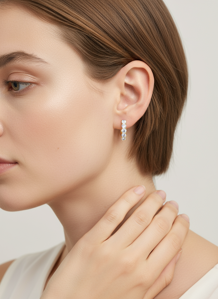 Heirloom Diamond Huggie Hoops