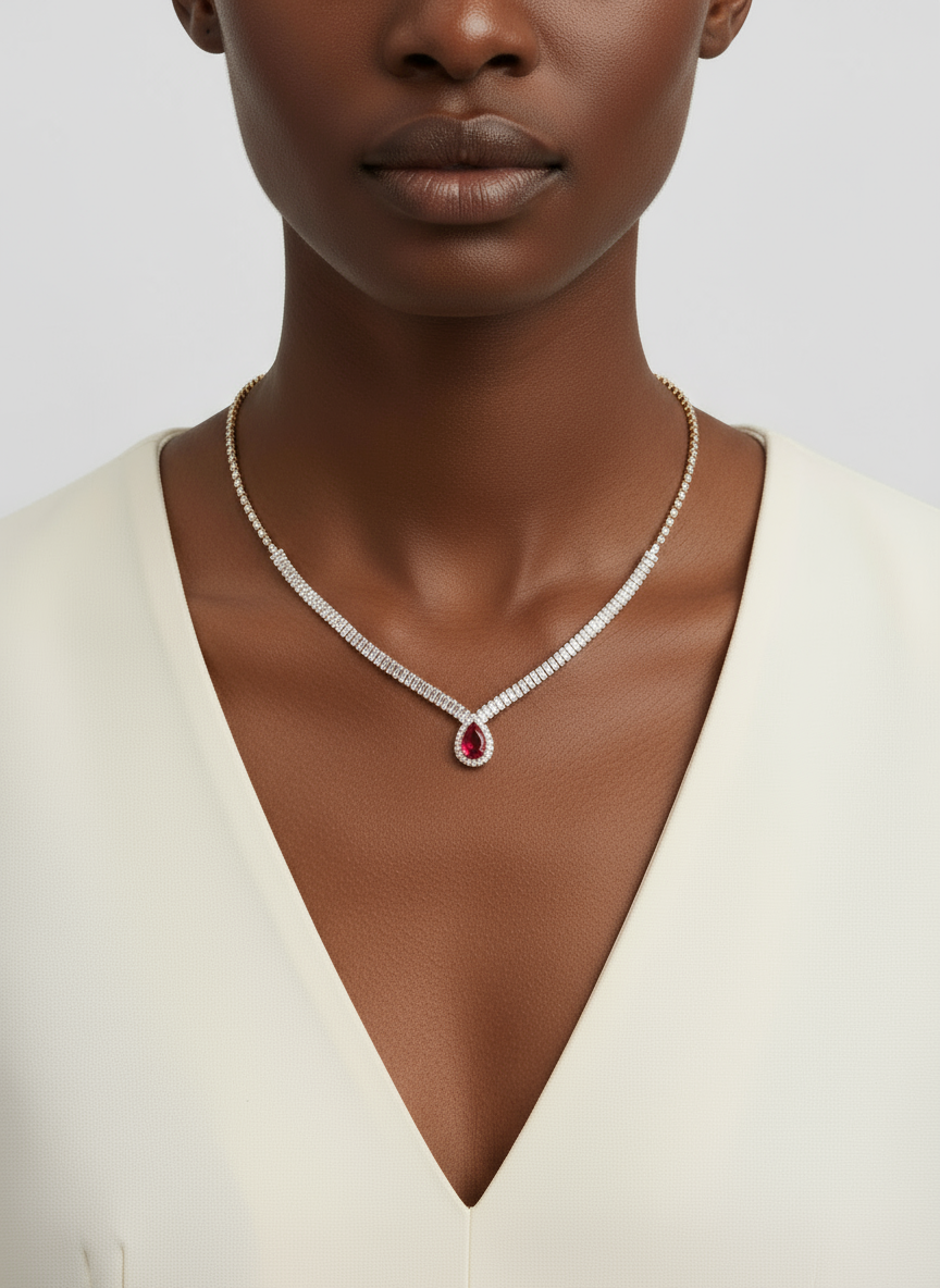 Vintage Gemstone Statement Necklace