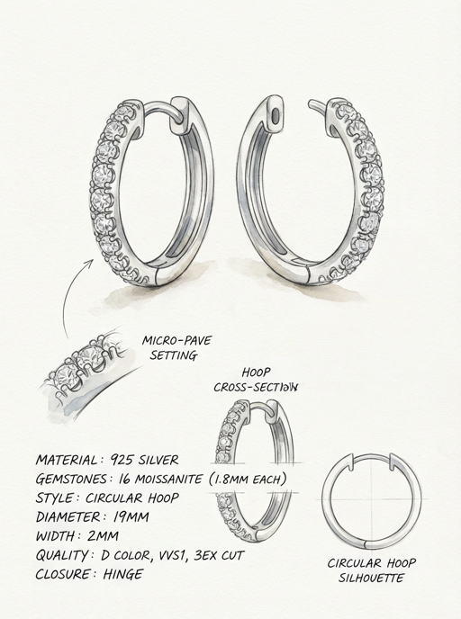 Luminous Moissanite Drop Earrings