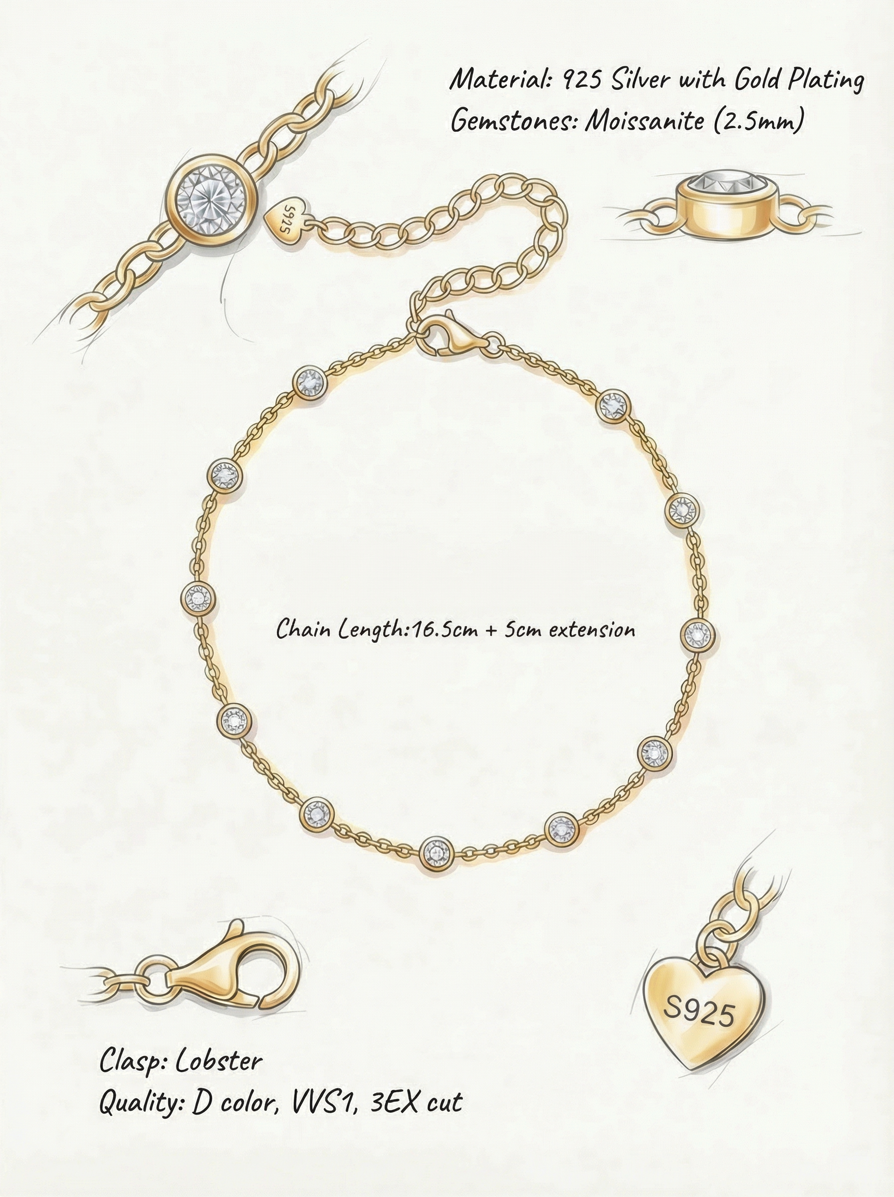 Daily Diamond Station Bracelet