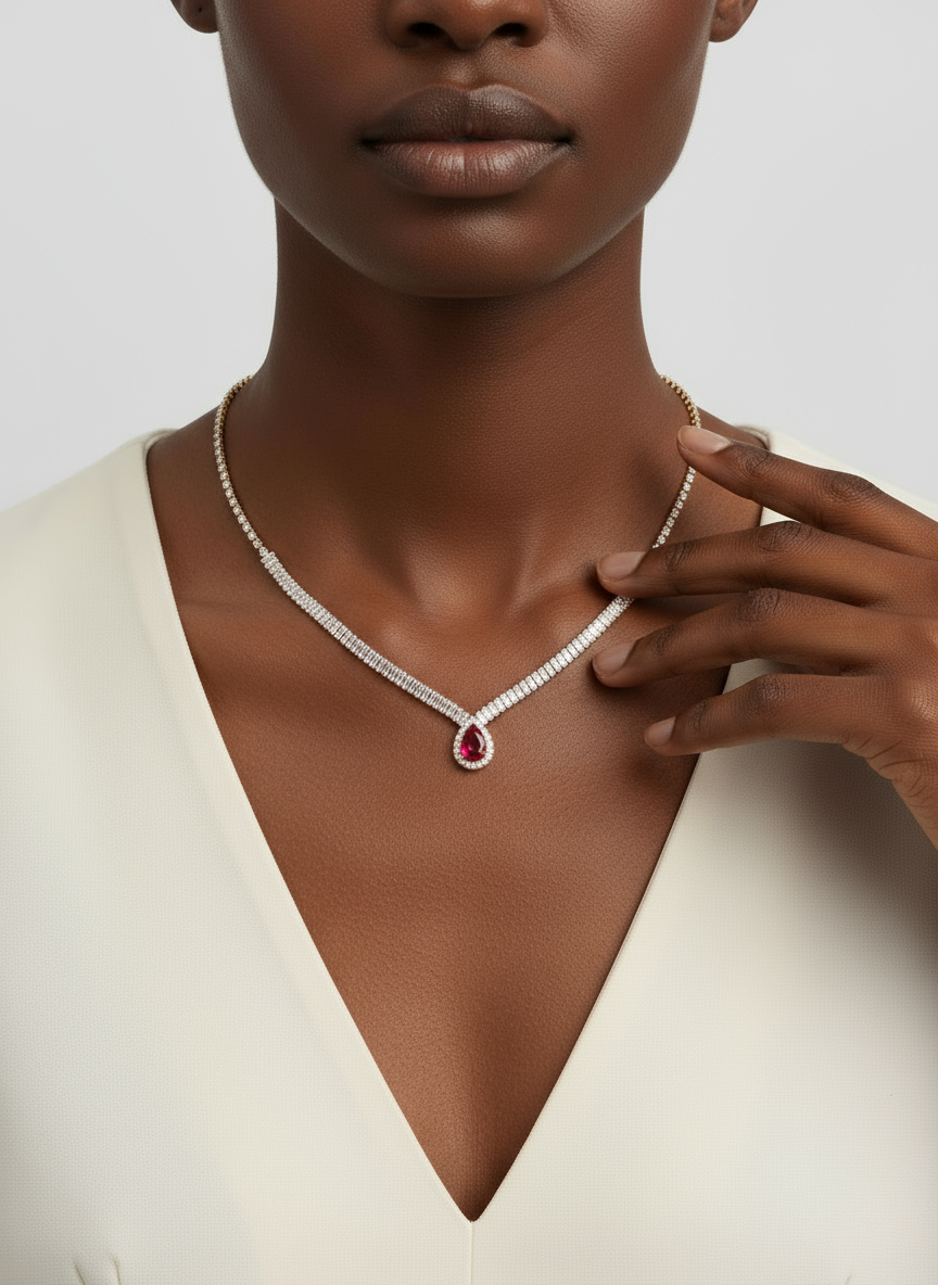 Vintage Diamond Statement Necklace