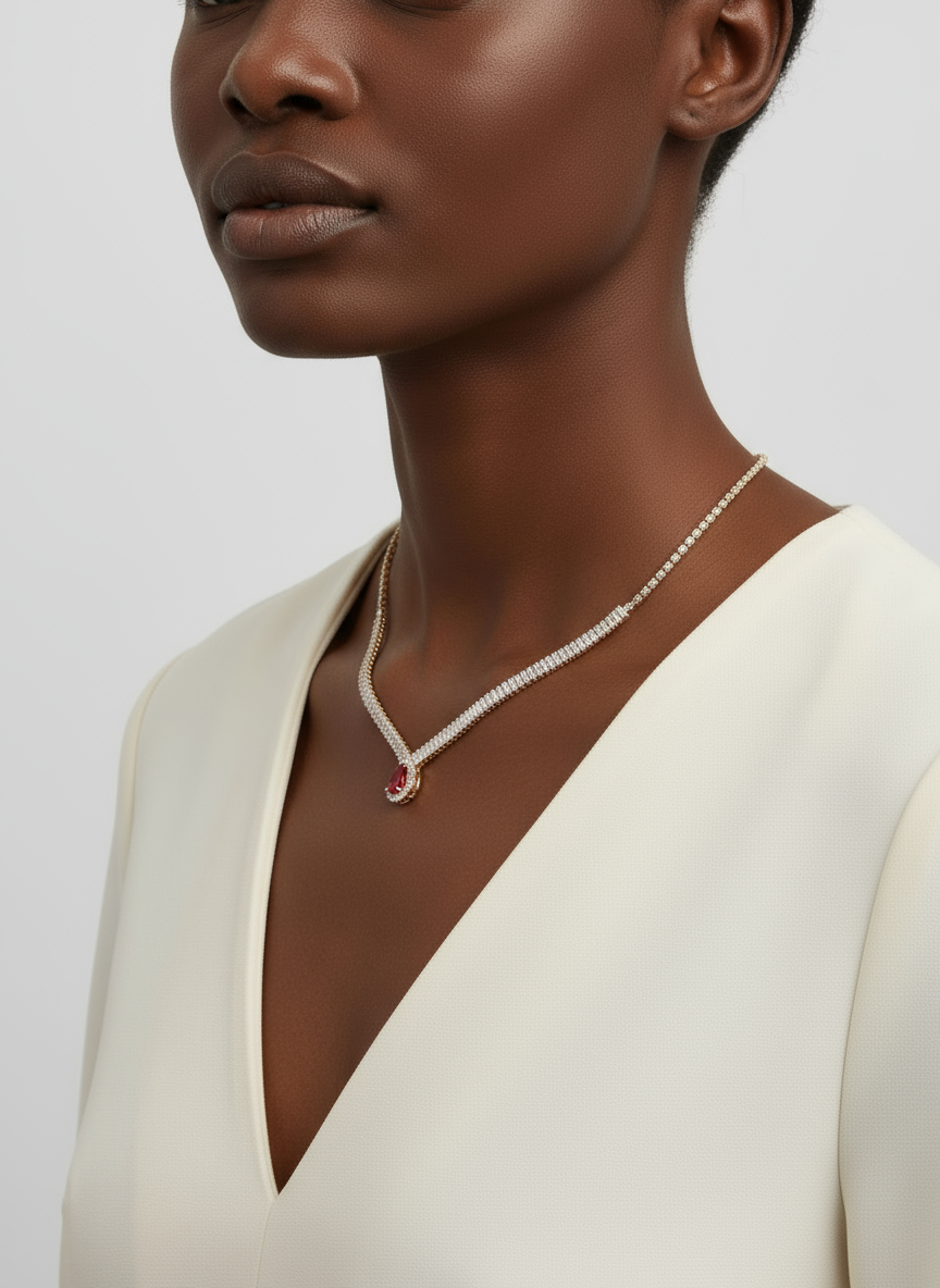 Vintage Diamond Statement Necklace